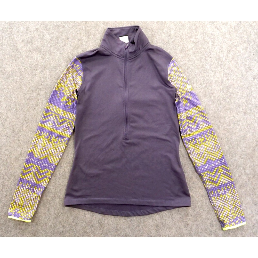 Nike Pro Sweatshirt Womens Medium Purple 1/2 Zip Fleece Mock Neck Active Gym